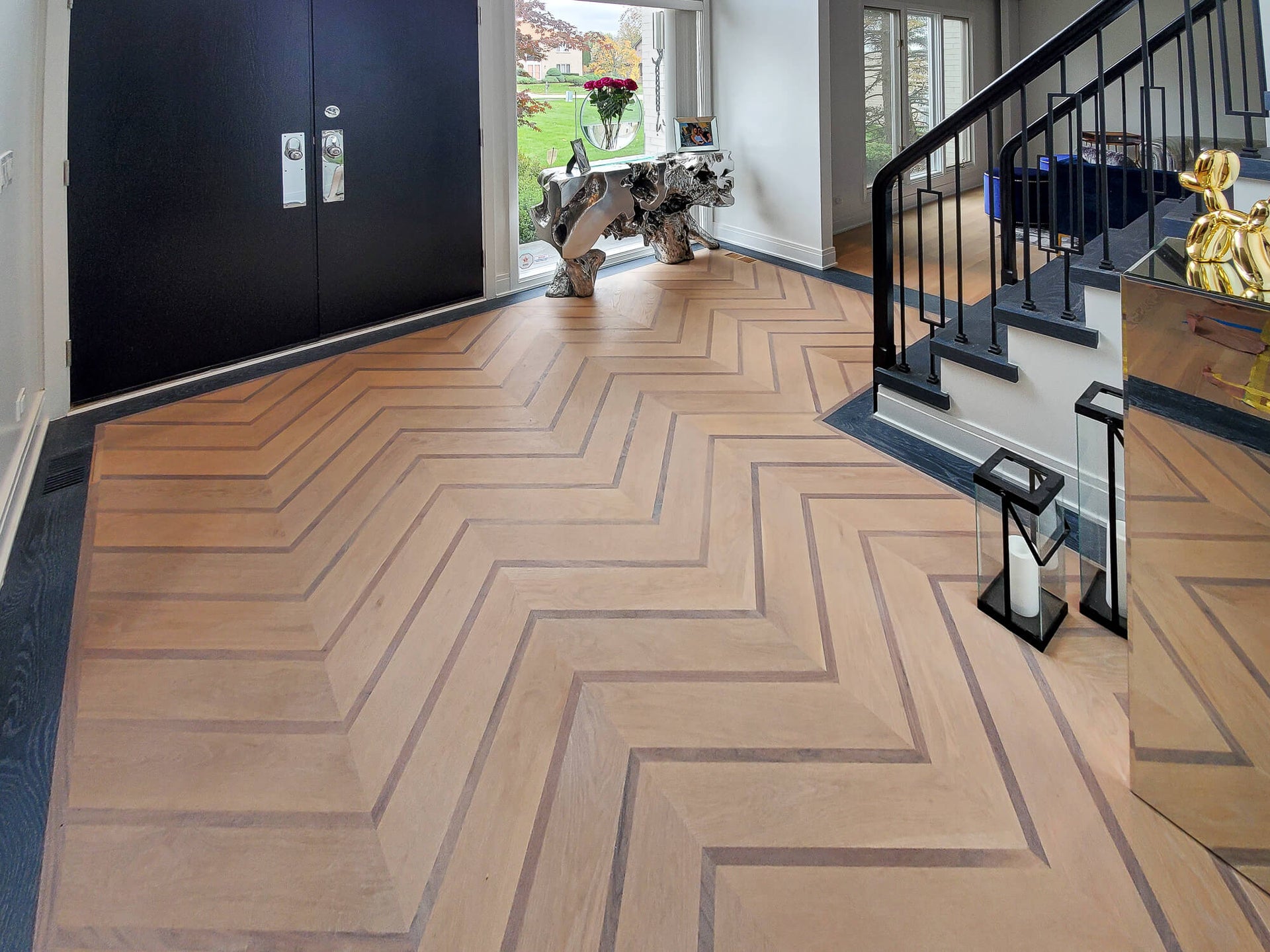 Chevron white oak entry